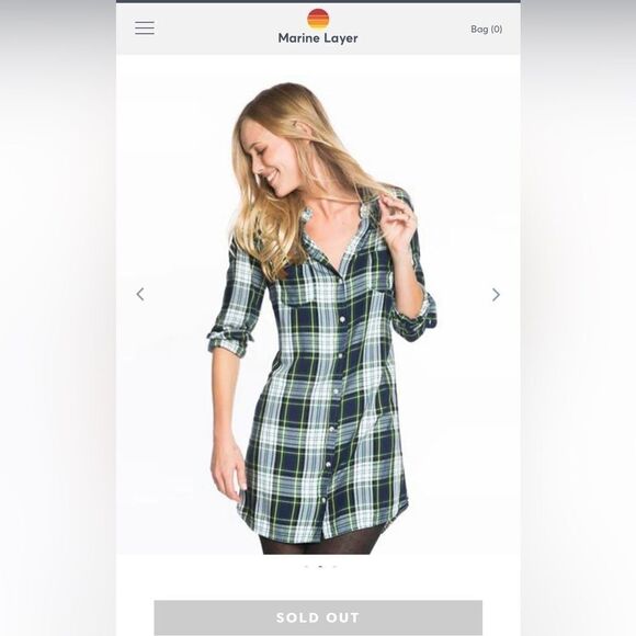 Marine Layer The Dahlia plaid button down dress small - Picture 17 of 17